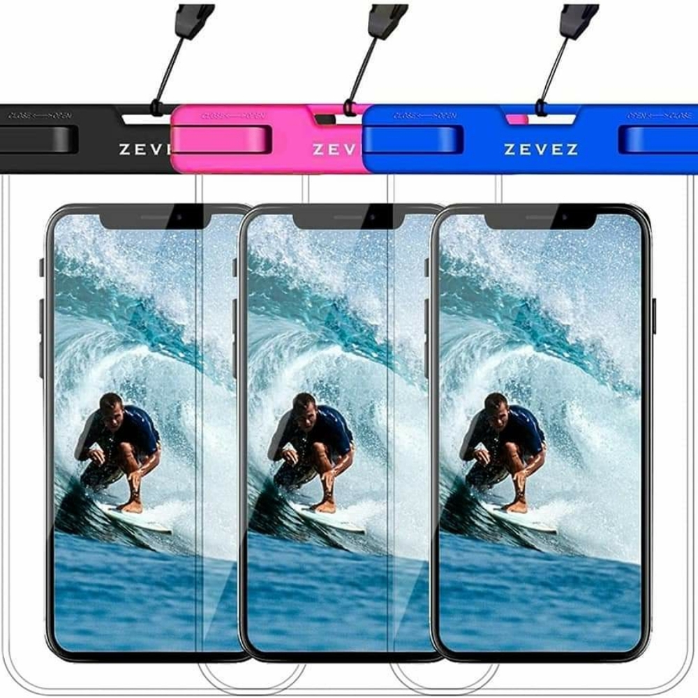 Set Universal Waterproof Phone Pouch Blue Pink Black iPhone Galaxy Cell